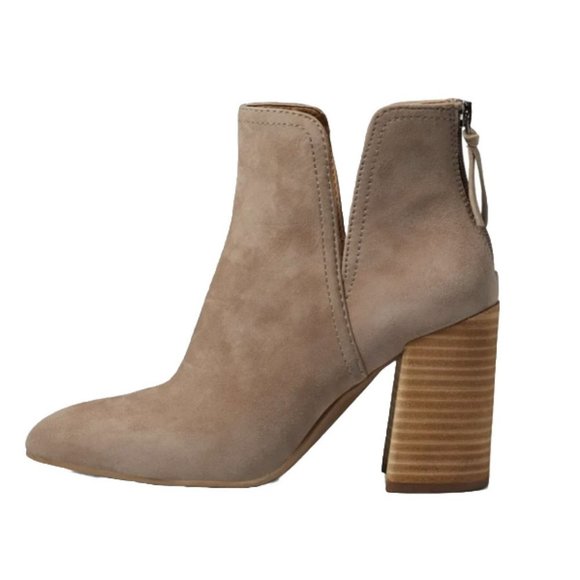 Steve Madden Shoes - Steve Madden Womens 9.5 Thrived Block Heel Ankle Boots Booties Taupe Suede